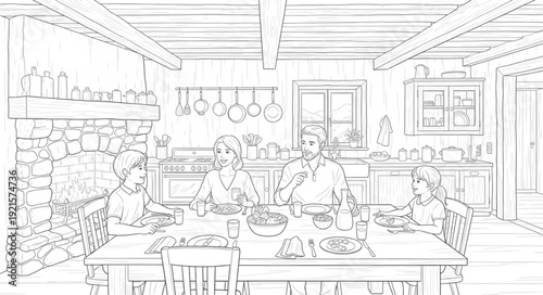 Detailed Sketch of Office Interior.