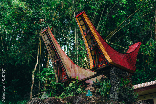 Traditional Tongkonan Roof Architecture in Toraja, South Sulawesi, Indonesia