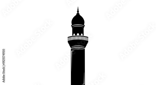 Minaret Silhouette Tower Architecture Design.