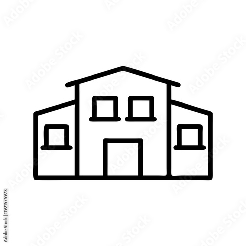 Modern building outline vector style