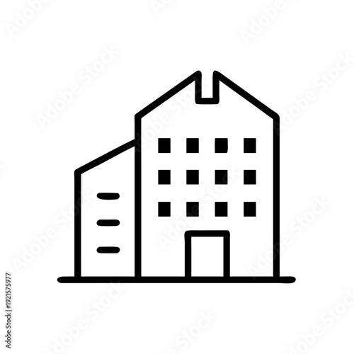 Modern building outline vector style