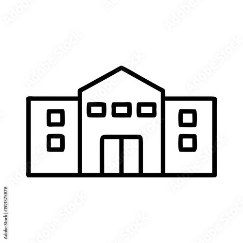 Modern building outline vector style