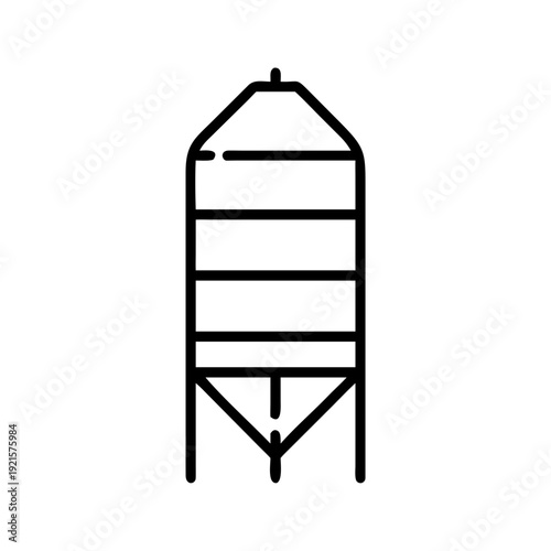 Vector outline of a Silo for food storage and preservation