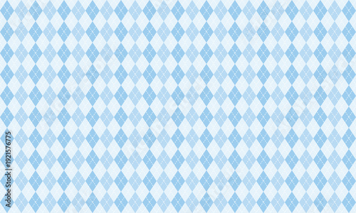 Blue argyle pattern set with geometric rhombus shapes