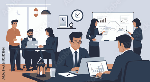 Business professionals working in modern office.