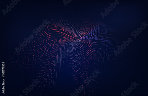 Abstract Music background. Big Data Particle Flow Visualisation. Science infographic futuristic illustration. Sound wave. Sound visualization. Abstract Segwit. Business background 
