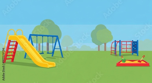 Wallpaper Mural Colorful Playground Equipment in Green Park. Torontodigital.ca