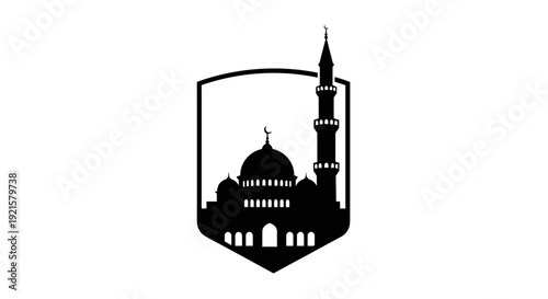 Mosque Silhouette Logo Design Element.