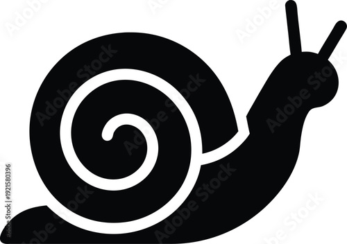 snail silhouette vector illustration on transparent background