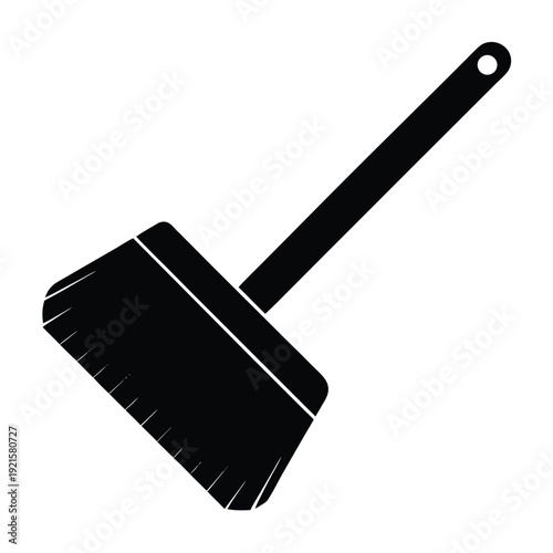 Scrub brush icon on white background simple household cleaning tool silhouette