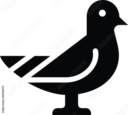 pigeon silhouette vector illustration on transparent background