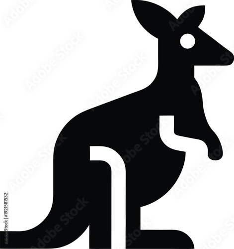 kangaroo silhouette vector illustration on transparent background
