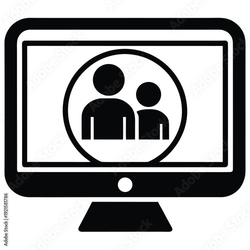 Webinar icon on white background with silhouette