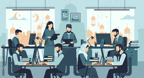 People working in an office environment.