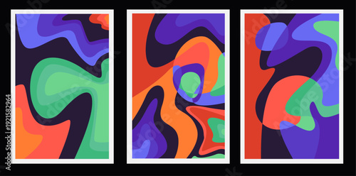 Vector colorful geometric liquid abstract background pattern for social media template 02