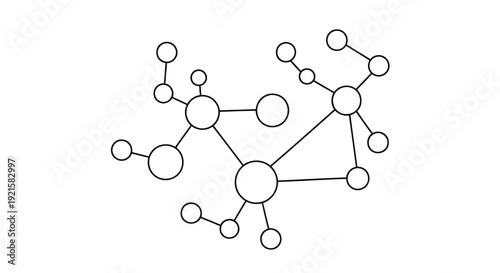 Abstract network diagram showing interconnected nodes and lines in a minimalist style