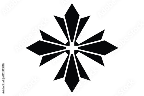 maltese cross silhouette line art vector illustration