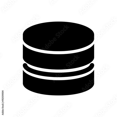 Black Database Icon with White Accents.