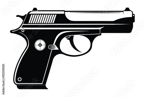 makarov pm silhouette line art vector illustration