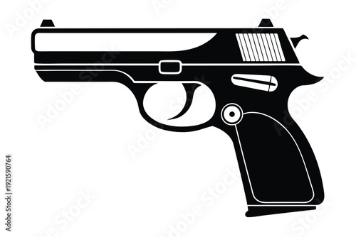 makarov pm silhouette line art vector illustration