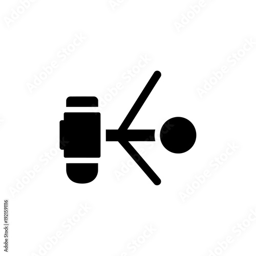 Simple Black Icon of Camera Lens.