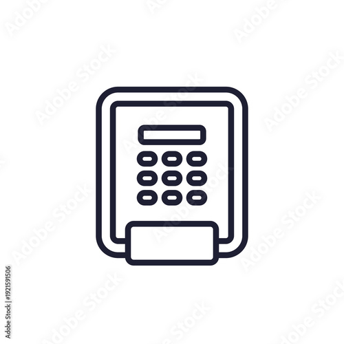 lockbox icon, line pictogram on white