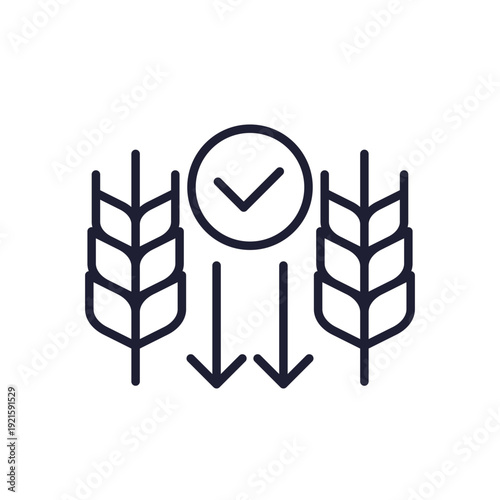 low carb icon on white, line design