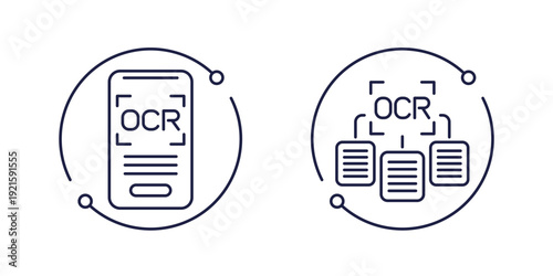 OCR line icons, Optical character recognition technology