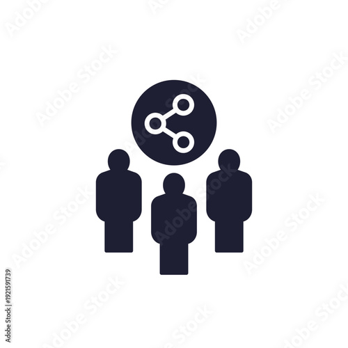 Share icon with people on white