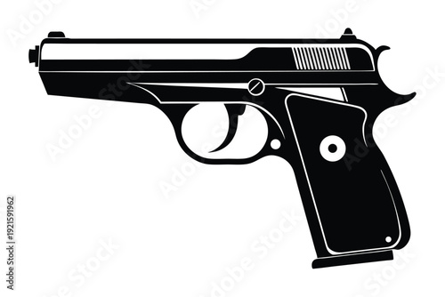 makarov pm silhouette line art vector illustration