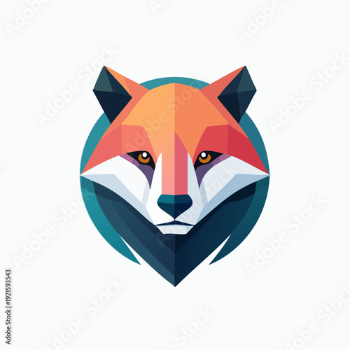 Geometric Fox Head Logo - Minimalist Design with a Modern Edge