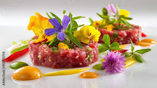 korean hanwoo beef tartare with gochuja sauce