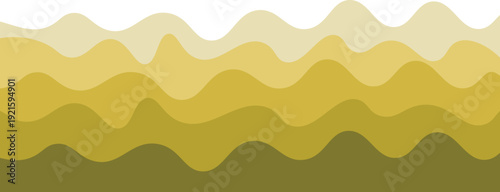 Wavy Horizontal Stripes in Beige Yellow and Green Colors on a Light Background