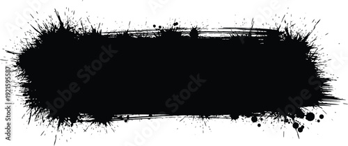 grunge brush badge sticker. hand drawn black ink splash vector