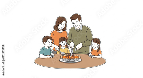 Family Enjoying Meal Together.
