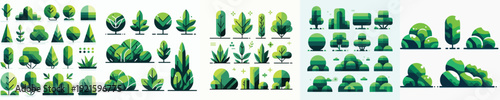 Vector set image of bush