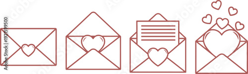 Step by step envelope opening and letter extraction illustration