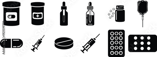 Black and white illustration of various electronic components and tools