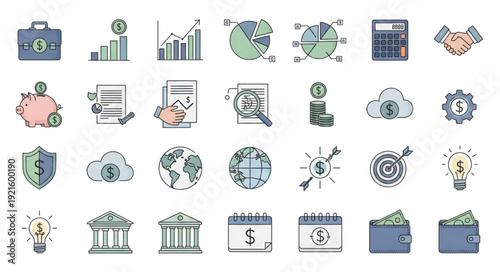 Collection of Business and Finance Icons.