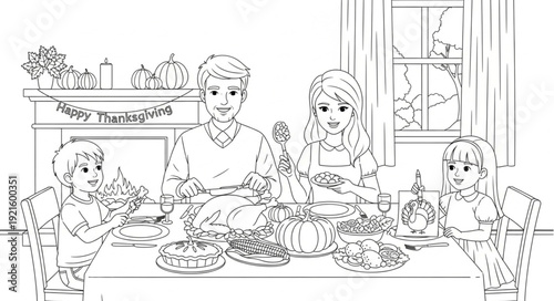 Family Gathering Around Dining Table.