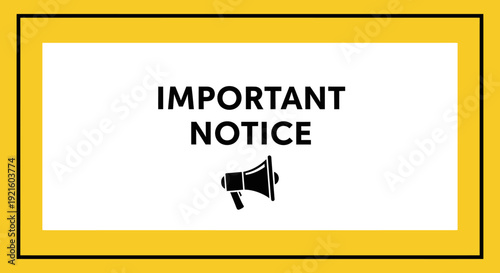 A visually striking design conveying an important announcement with a loudspeaker symbol