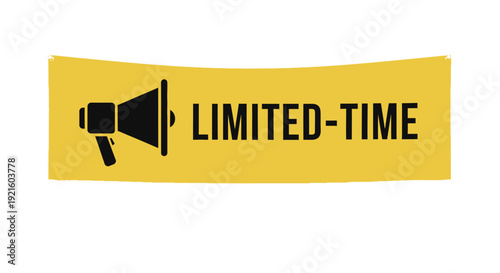 A yellow banner advertising a limited-time offer, great for business and promotion.