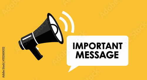 Announcing a Crucial Announcement via a Megaphone on a Yellow Background