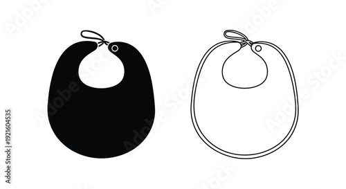 Two baby bibs one solid and one outlined in a stark silhouette