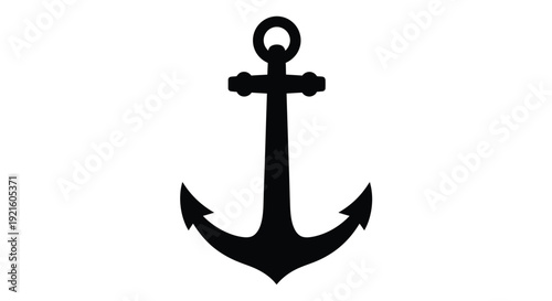 Simple black anchor illustration with a classic design silhouette