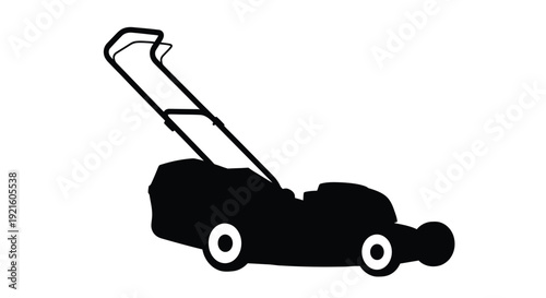 Black outline of a lawnmower simple graphic design silhouette