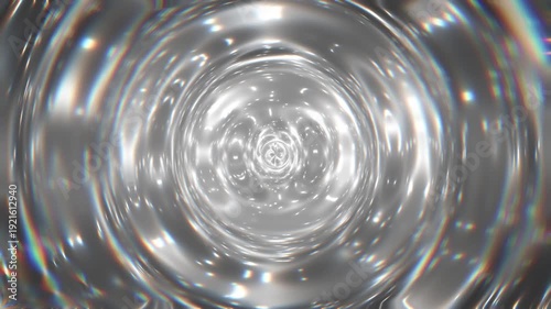 Iridescent Glass Tunnel Background Rainbow Spiral Futuristic