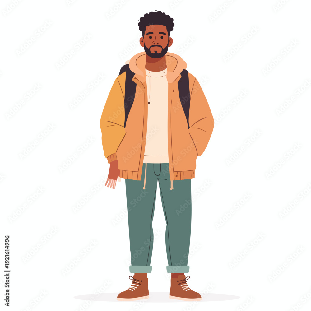 Obraz premium Illustration of a man standing in casual clothing with a relaxed posture