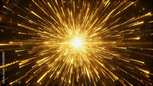 黄金の光が舞い広がる華やかな祝祭の爆発
