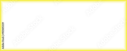 Vibrant yellow light effect border on white background